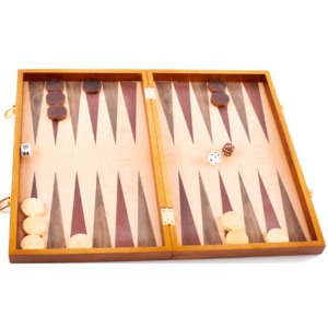 Backgammon bois 38 cm façon loupe d’orme