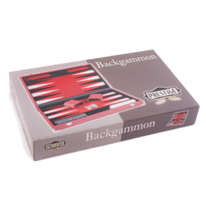 Backgammon simili cuir rouge