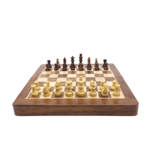 Coffret patiné, échecs magnétique 25 cm (bois flotté)