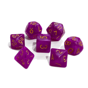 Lot de 7 dés miniature – Violet nacré