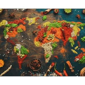 La carte du monde en épices (1000p)